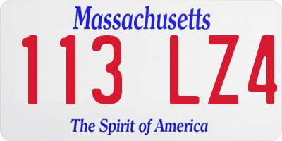MA license plate 113LZ4