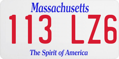 MA license plate 113LZ6