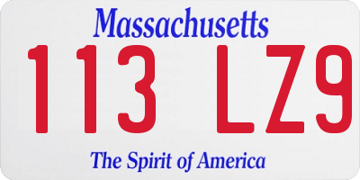 MA license plate 113LZ9