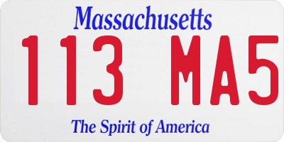 MA license plate 113MA5