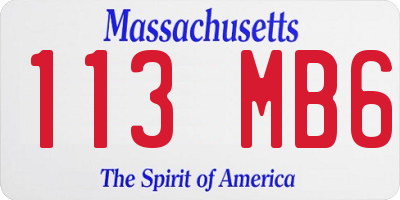 MA license plate 113MB6