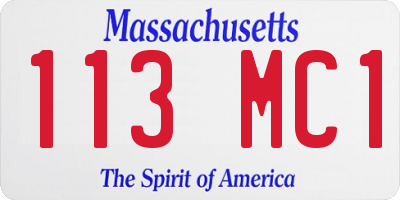 MA license plate 113MC1