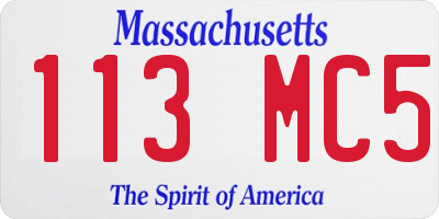 MA license plate 113MC5