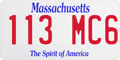 MA license plate 113MC6