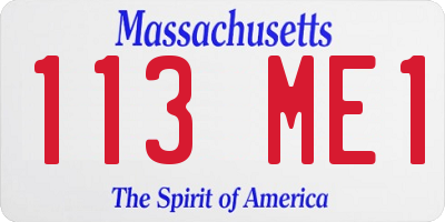 MA license plate 113ME1