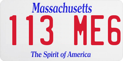 MA license plate 113ME6