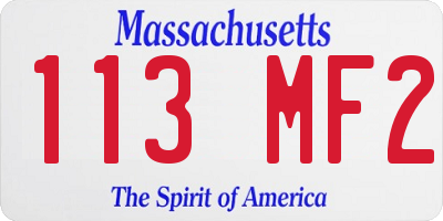 MA license plate 113MF2