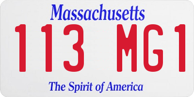 MA license plate 113MG1