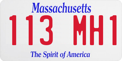 MA license plate 113MH1