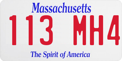 MA license plate 113MH4