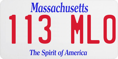 MA license plate 113ML0