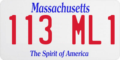 MA license plate 113ML1