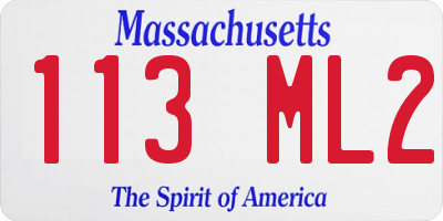 MA license plate 113ML2