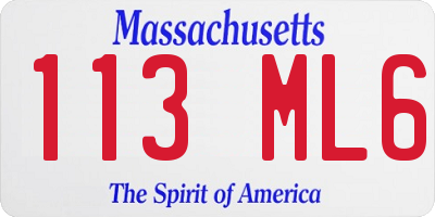 MA license plate 113ML6