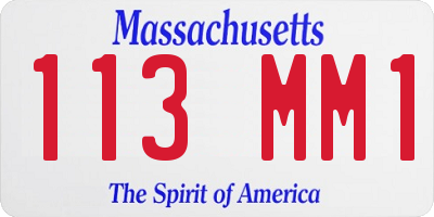 MA license plate 113MM1