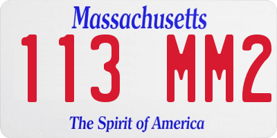 MA license plate 113MM2