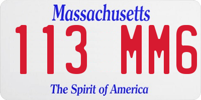 MA license plate 113MM6