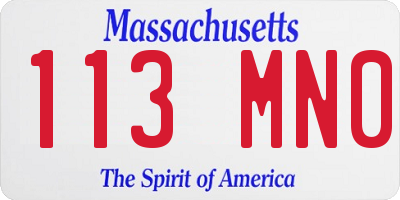 MA license plate 113MN0