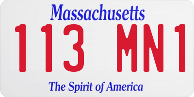 MA license plate 113MN1