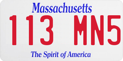 MA license plate 113MN5