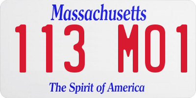 MA license plate 113MO1