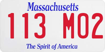MA license plate 113MO2
