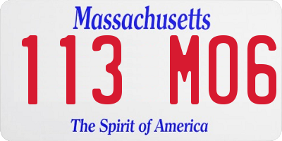 MA license plate 113MO6