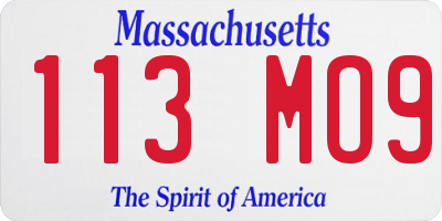 MA license plate 113MO9