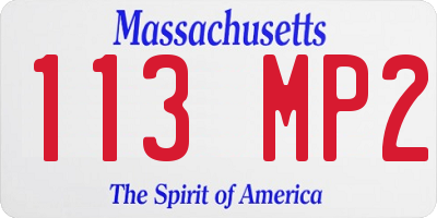 MA license plate 113MP2