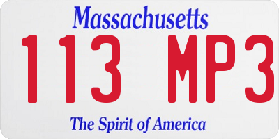 MA license plate 113MP3