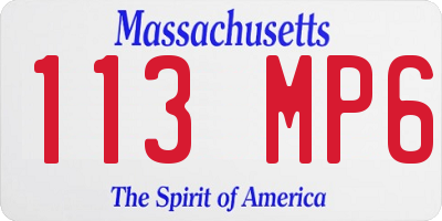 MA license plate 113MP6