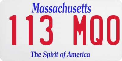 MA license plate 113MQ0