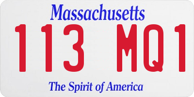 MA license plate 113MQ1