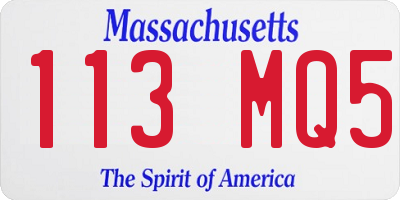 MA license plate 113MQ5