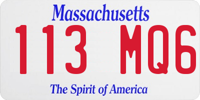 MA license plate 113MQ6