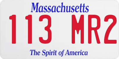 MA license plate 113MR2