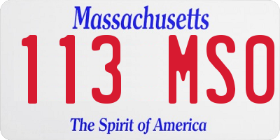 MA license plate 113MS0