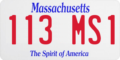 MA license plate 113MS1