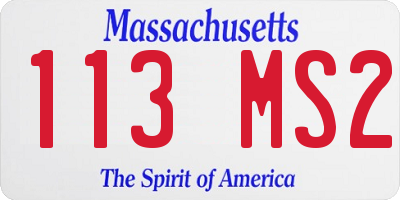 MA license plate 113MS2