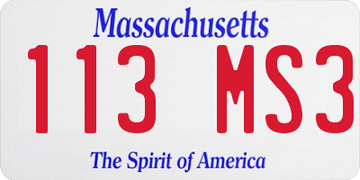 MA license plate 113MS3