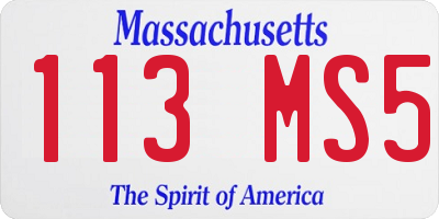 MA license plate 113MS5