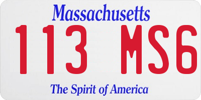 MA license plate 113MS6