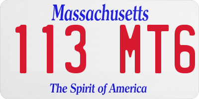 MA license plate 113MT6