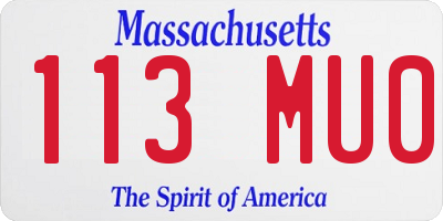 MA license plate 113MU0