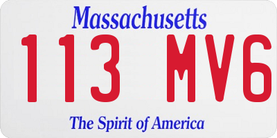 MA license plate 113MV6