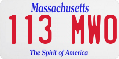 MA license plate 113MW0
