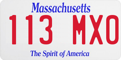 MA license plate 113MX0