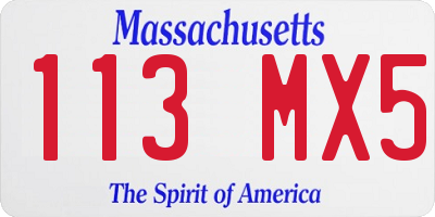 MA license plate 113MX5