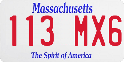 MA license plate 113MX6
