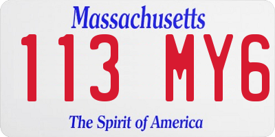 MA license plate 113MY6